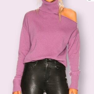 PAIGE one shoulder turtle neck sweater